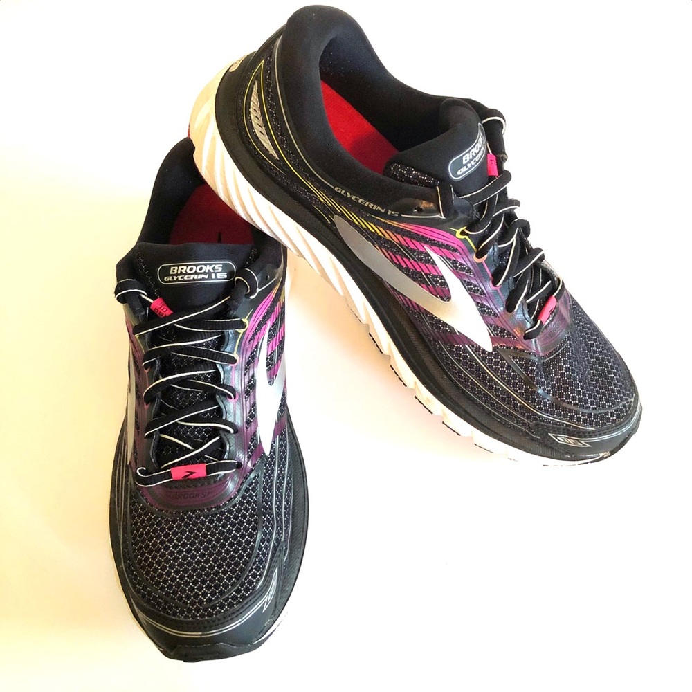 Brooks Glycerin 15 Women’s Athletic Shoes, BLK, 10